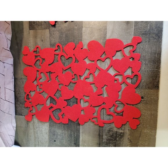 Valentines day placemat heart love red set - Picture 5 of 5
